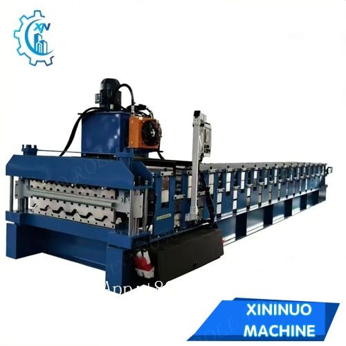 double layer roof panel roll forming machine, high efficiency plc control customizable profile