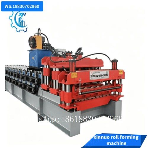 double layer metal glazed tile  trapezoidal roof panel roll forming machine